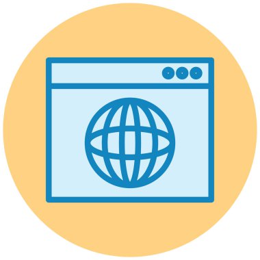 Tarayıcı. Web simgesi basit illüstrasyon