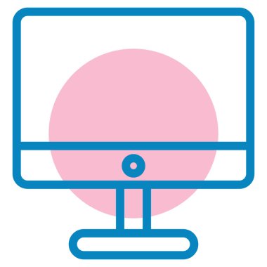 Bilgisayar monitörü. Web simgesi basit illüstrasyon