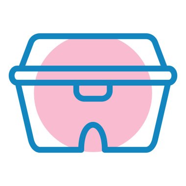 Yumurta sepeti simgesi, vektör illüstrasyonu basit tasarım