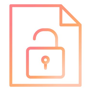 Güvenli Olmayan Belge Modern Simge Vektör İllüstrasyonu 