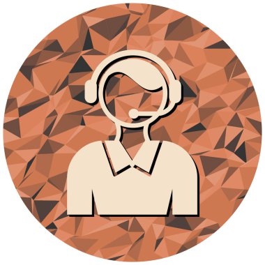 Çağrı merkezi simgesi. Web için kulaklık vektör simgelerinin düz çizimi