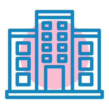 Bina. Web simgesi basit illüstrasyon