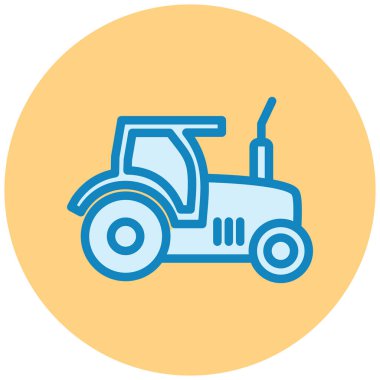 Traktör düz vektör simgesi