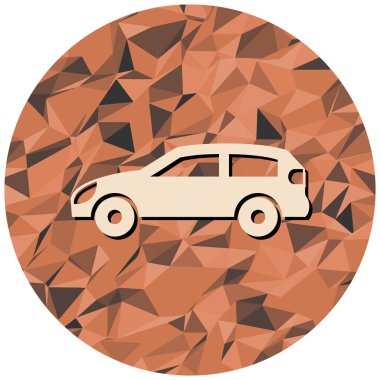 Araba ikonu. Web için yol sembolü simgelerinin düz çizimi