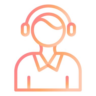 Çağrı Merkezi Ajanları Modern ikon vektör çizimi 