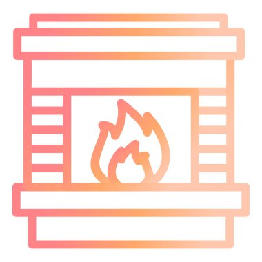 Şömine. Web simgesi basit illüstrasyon 