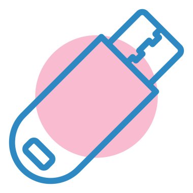 usb flash disk simge vektörü. Çivi şişesi tabelası. izole edilmiş sınır sembolü çizimi