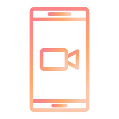  Video çağrısı. Web simgesi basit illüstrasyon 