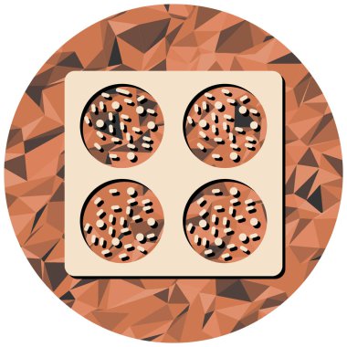 Çikolata parçacıklarının tasarımı için arka planın vektör çizimi.