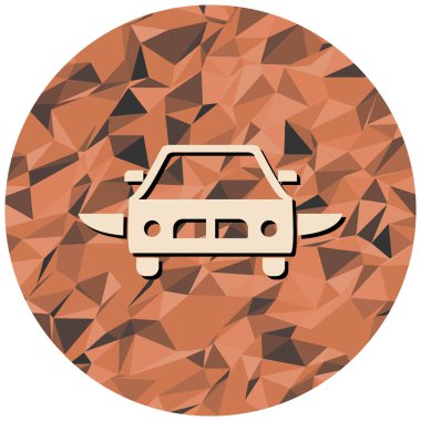 Araba ikonu. Web için yol sembolü simgelerinin düz çizimi