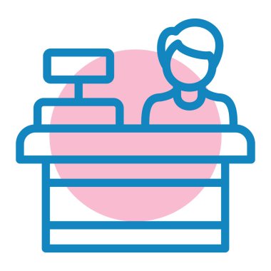 resepsiyon vektörü ince çizgi simgesi