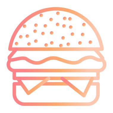 Hamburger modern ikon vektör illüstrasyonu 