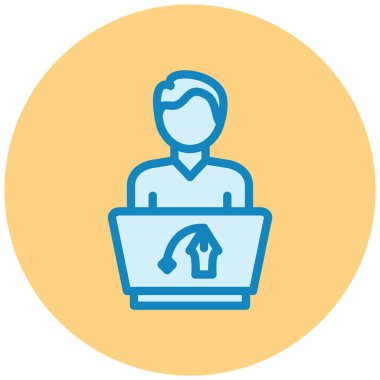 Çalışan. Web simgesi basit illüstrasyon