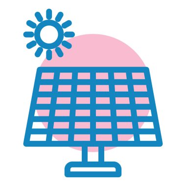 Beyaz arkaplanda güneş paneli simgesi