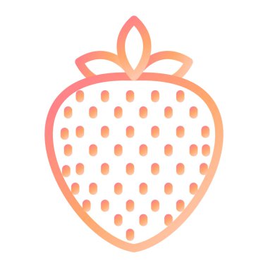 Çilekli. Web simgesi basit illüstrasyon 