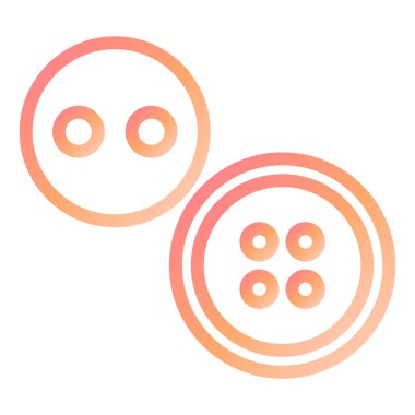 Dikiş düğmeleri simgesi, vektör illüstrasyonu basit tasarım