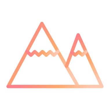 Beyaz arka plan üzerinde izole dağlar simgesi