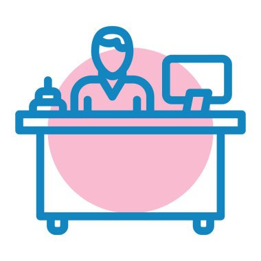 Otelde. Web simgesi basit illüstrasyon