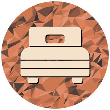 Beyaz arkaplandaki bir yatak simgesinin vektör çizimi