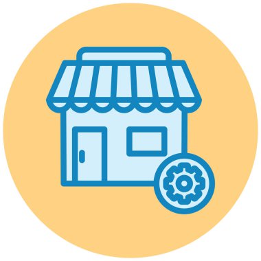 Dükkan. Web simgesi basit illüstrasyon