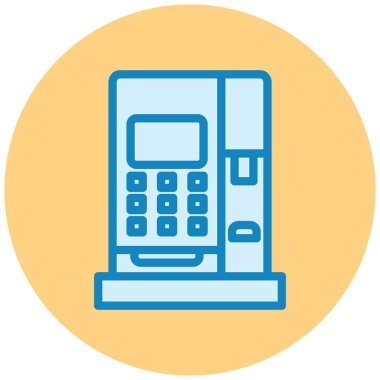 ATM 'de. Web simgesi basit illüstrasyon