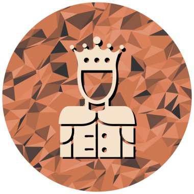 Taç ikonlu şövalye. Web tasarımı için savaşçı vektör simgelerinin düz çizimi