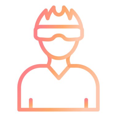 VR Oyunu. Web simgesi basit illüstrasyon 