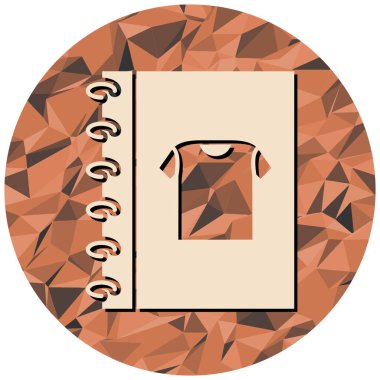 Üzerinde defter simgesi olan kağıt etiketi. vektör illüstrasyonu