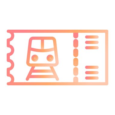 tren bileti modern simge vektör illüstrasyonu 