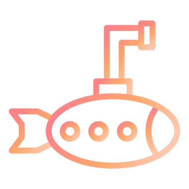 Denizaltı. Web simgesi basit illüstrasyon