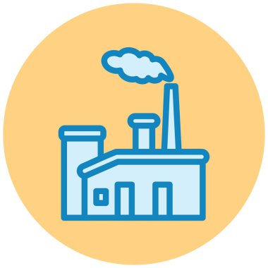 Fabrika. Web simgesi basit illüstrasyon