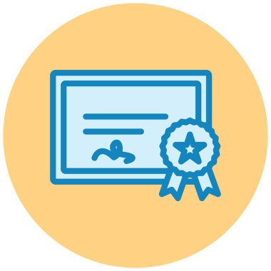 Sertifika. Web simgesi basit illüstrasyon