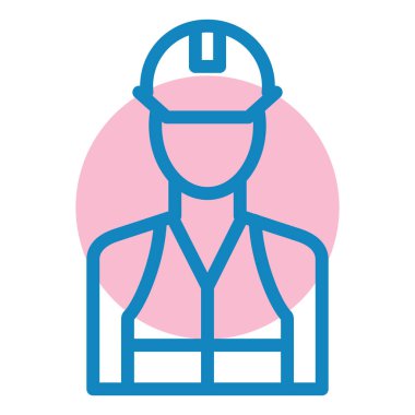 İşçi. Web simgesi basit illüstrasyon