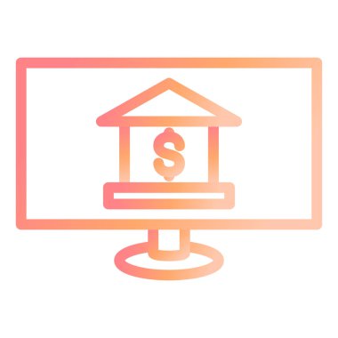 Çevrimiçi Bankacılık modern simgesinin vektör illüstrasyonu