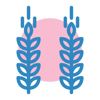 Buğday kulağı ikonu. Web için bitki vektör simgelerinin özet çizimi