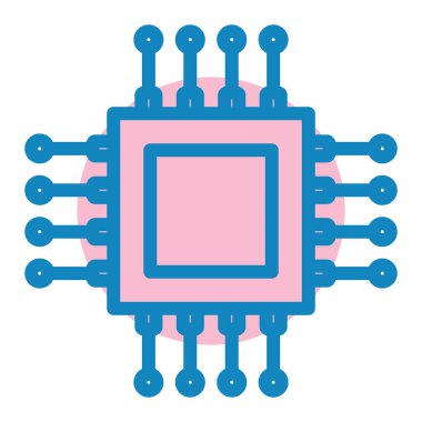 çip vektörü düz renk simgesi