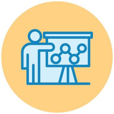 Sunum. Web simgesi basit illüstrasyon