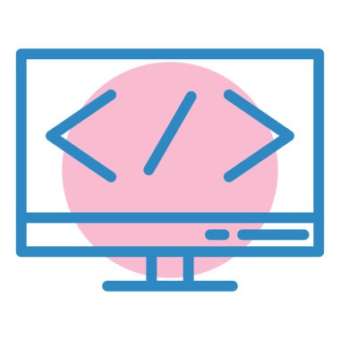 Bilgisayar. Web simgesi basit illüstrasyon