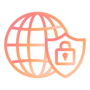 Küresel Güvenlik Modern ikon vektör illüstrasyonu 