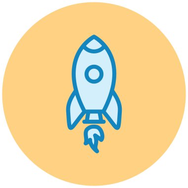Roket. Web simgesi basit illüstrasyon