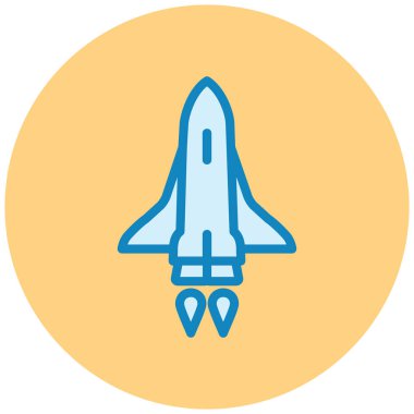 Roket. Web simgesi basit illüstrasyon