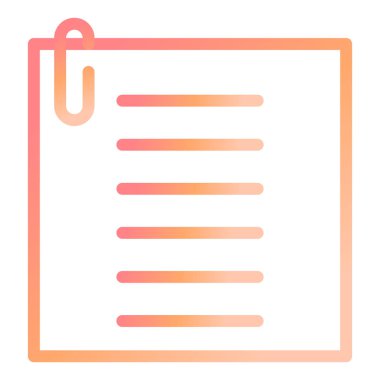 Kağıt Not. Web simgesi basit illüstrasyon 