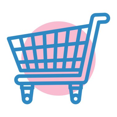 Alışveriş arabası simgesi vektör illüstrasyon grafik tasarımı