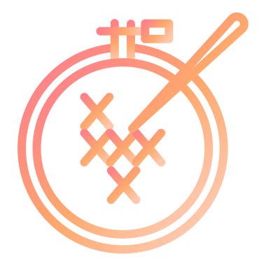 çapraz dikiş simgesi, vektör illüstrasyonu basit tasarım