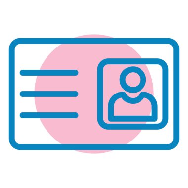 Kimlik kartı simgesi, vektör illüstrasyonu