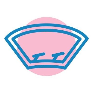 Mavi ve beyaz bir çizgi filmin vektör çizimi