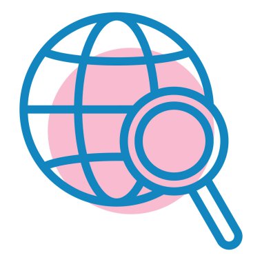 küresel arama. Web simgesi basit illüstrasyon