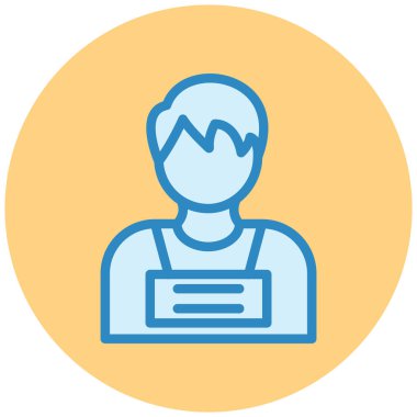 İşçi. Web simgesi basit illüstrasyon