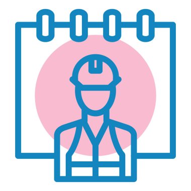 İşçi takvimi. Web simgesi basit illüstrasyon