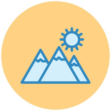 Güzel dağlar. Web simgesi basit tasarım